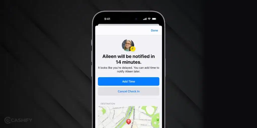cancel or end check in on iphone