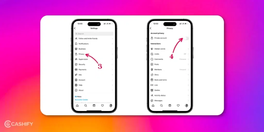 Switch to a private account - how to hide followers in Instagram
