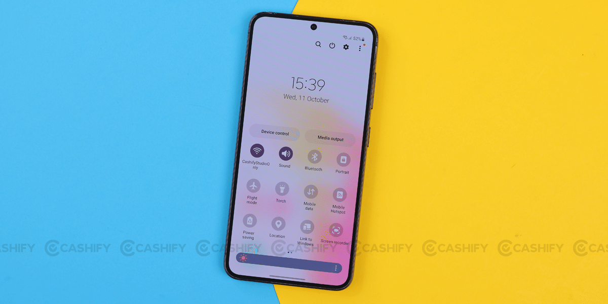 S23 notification panel