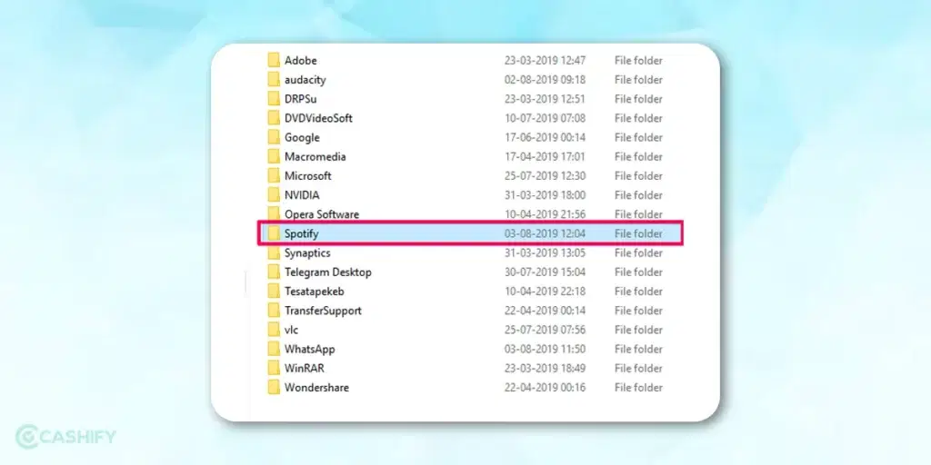 spotify path for cache clear