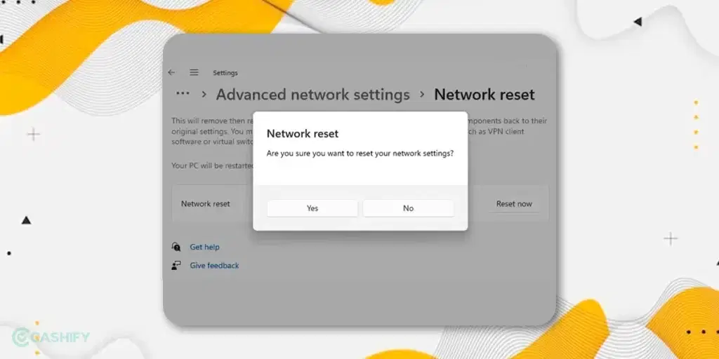 Network reset when wifi option not showing in windows 11