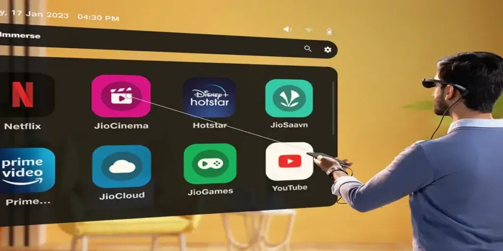 JioGlass offers a 100-inch screen for immersive experience
