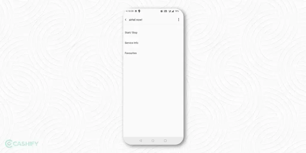 Start Stop Screen