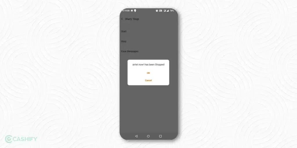confirmation pop up