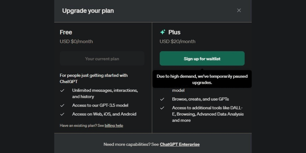 ChatGPT Plus Subscription Put On Hold