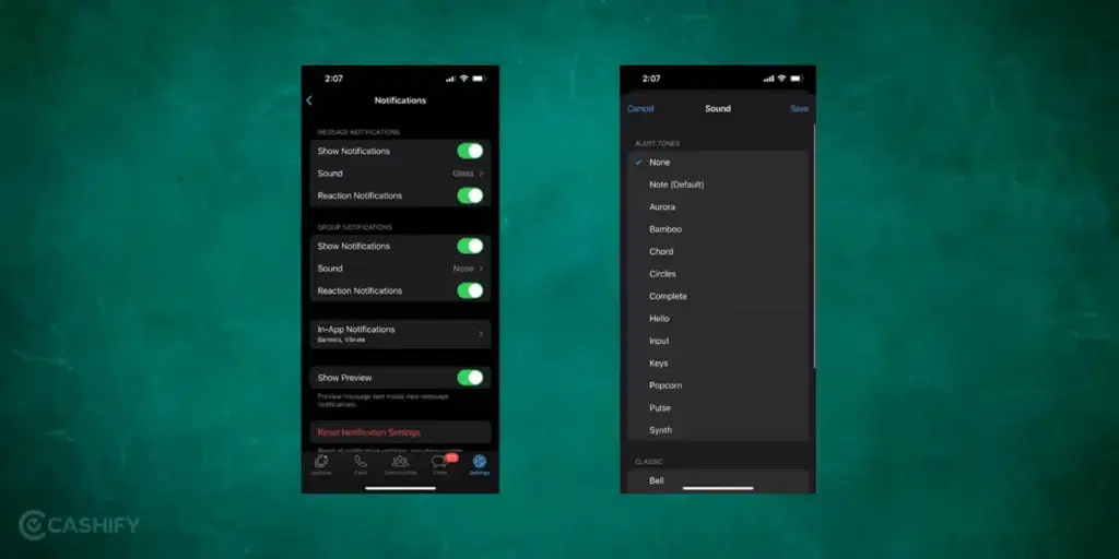 custim notification sound whatsapp