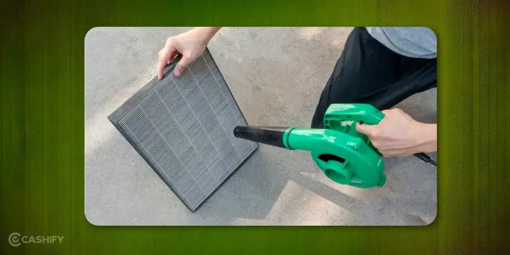 blow dry and clean air purifier filter