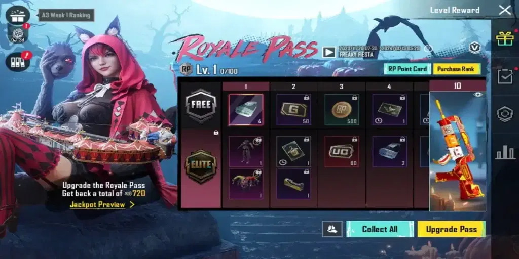 BGMI Royale Pass A3 Rewards