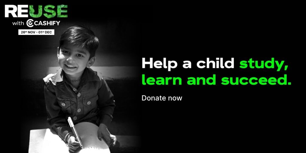 Help a Child Study, donate stationery in Cashify Reuse Campaign