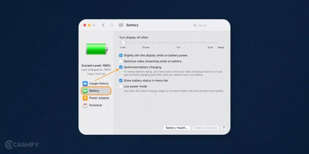 Optimised charging - step - 3