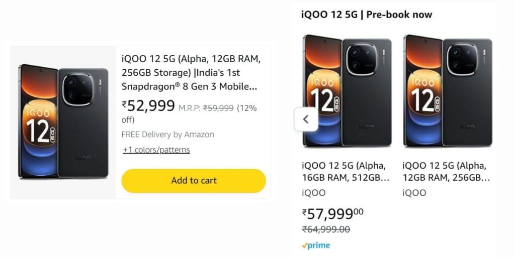 iQOO 12 Price In India Accidentally Revealed by Amazon