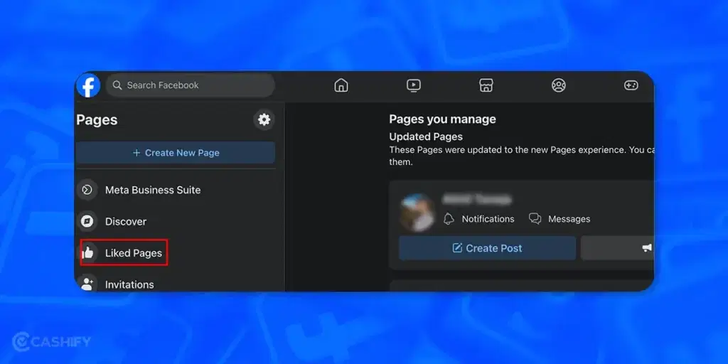 Liked Pages Option on Facebook