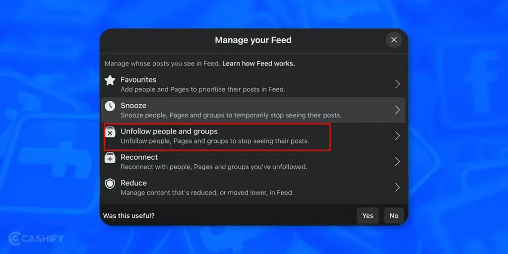Feed settings on facebook