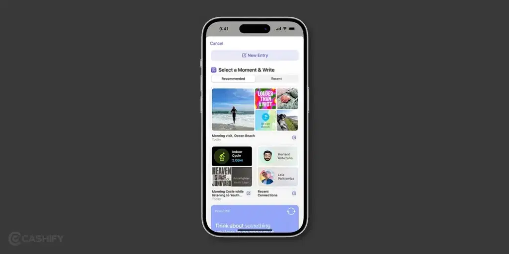 Apple journal app interface