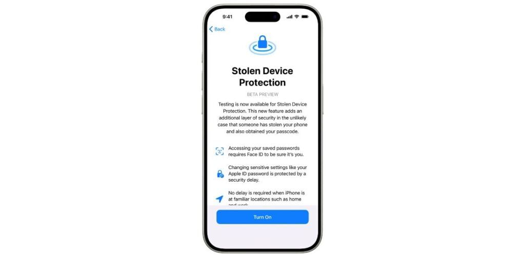 iOS 17.3 Stolen Device Protection Feature