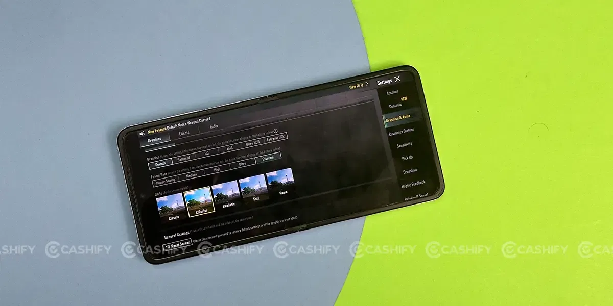 Oppo Find N2 Flip BGMI Graphics Settings