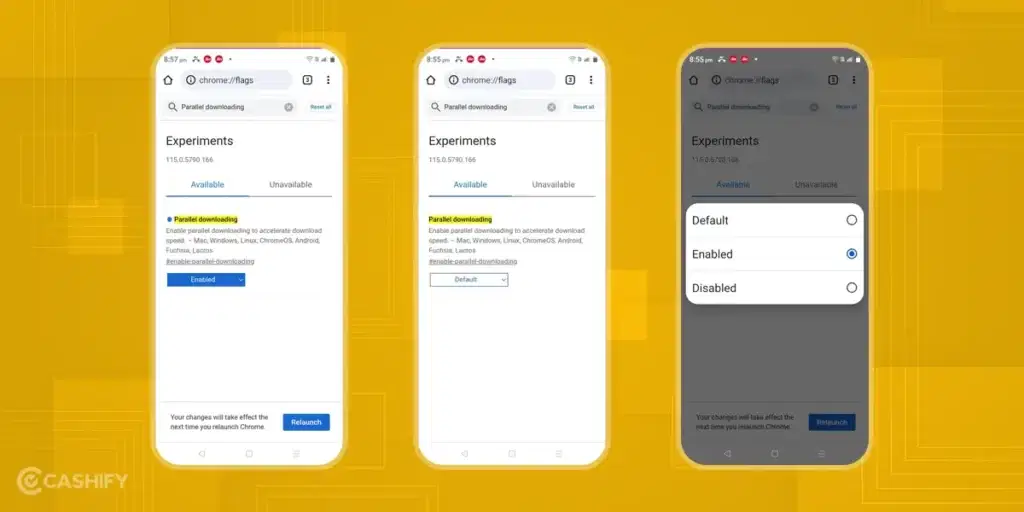 parallel downloading in Google Chrome - Mobile - step -1