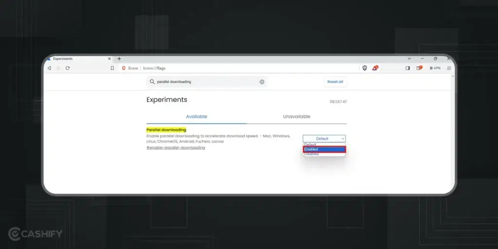 Brave - parallel downloading - Desktop- step -2