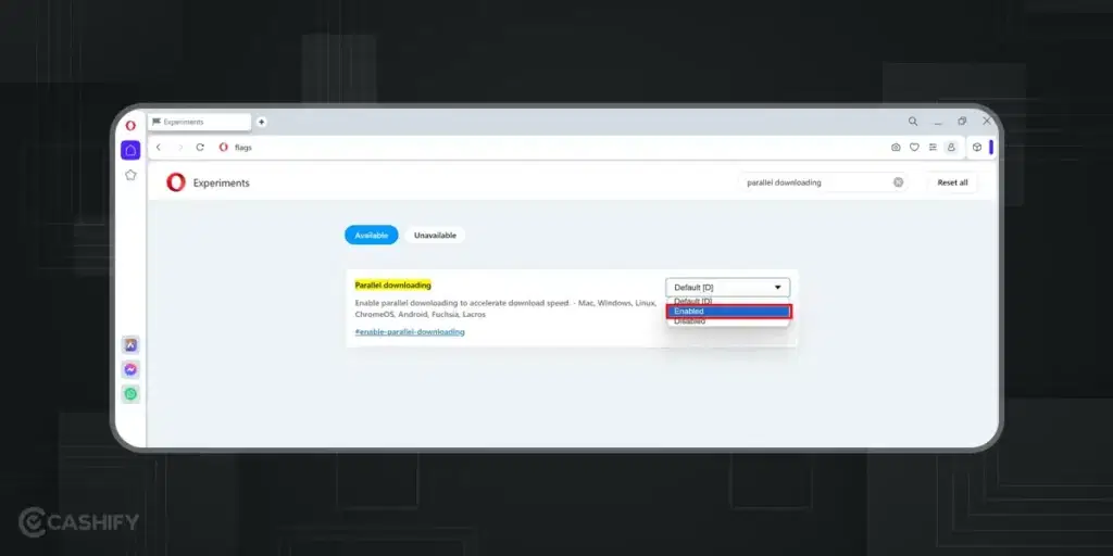 Opera - parallel downloading - Desktop- step -2