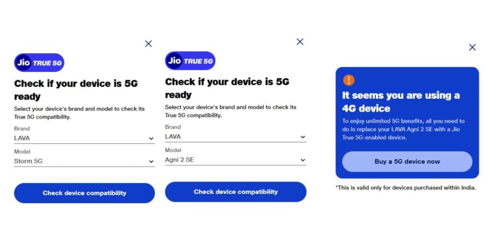 Jio Compatbiltiy page reveals Lava Storm 5G and the upcoming Lava Agni 2 SE