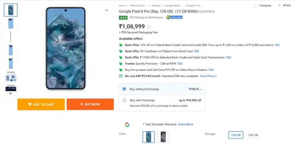 Google Pixel 8 Pro Gets Rs.17,000 Discount On Flipkart