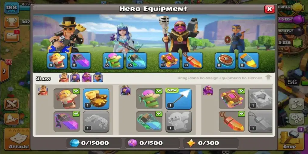 Ores can be used to upgrade hero equipment in the Blacksmith