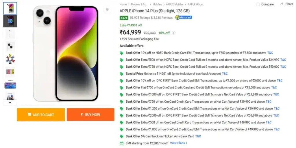 Apple iPhone 14 Plus Available Under Rs.65,000
