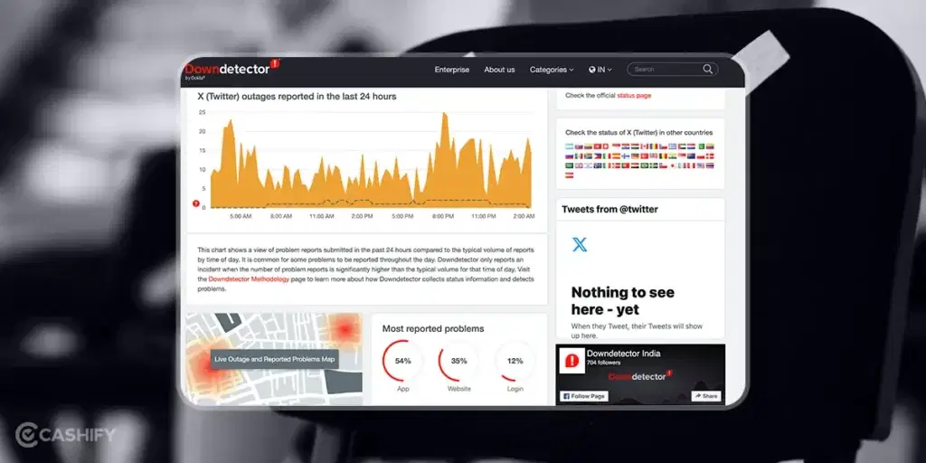 Check Twitter on down detector website