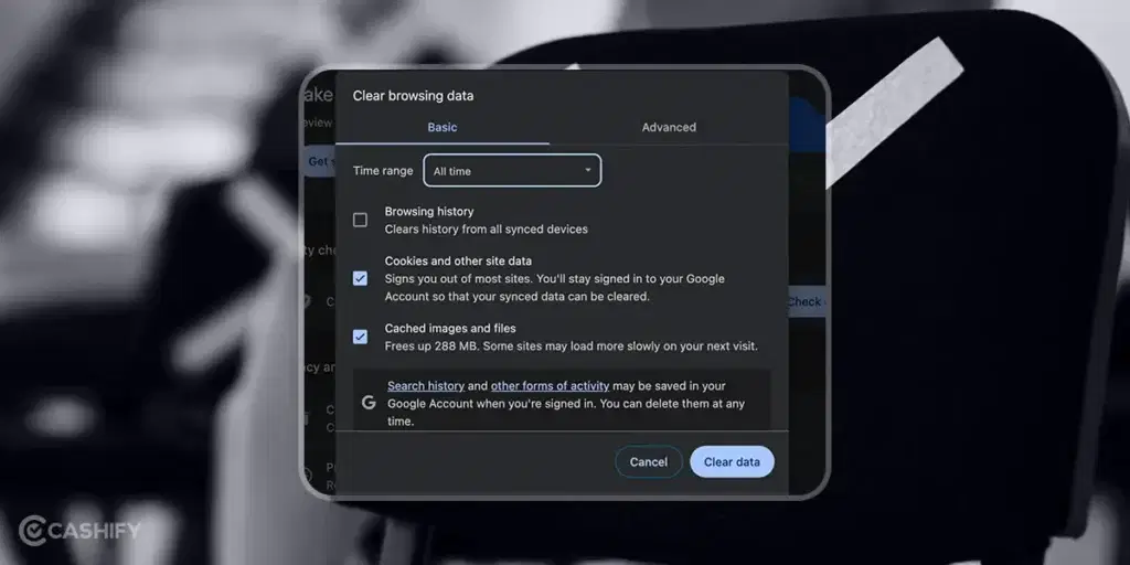 clear cache on chrome browser