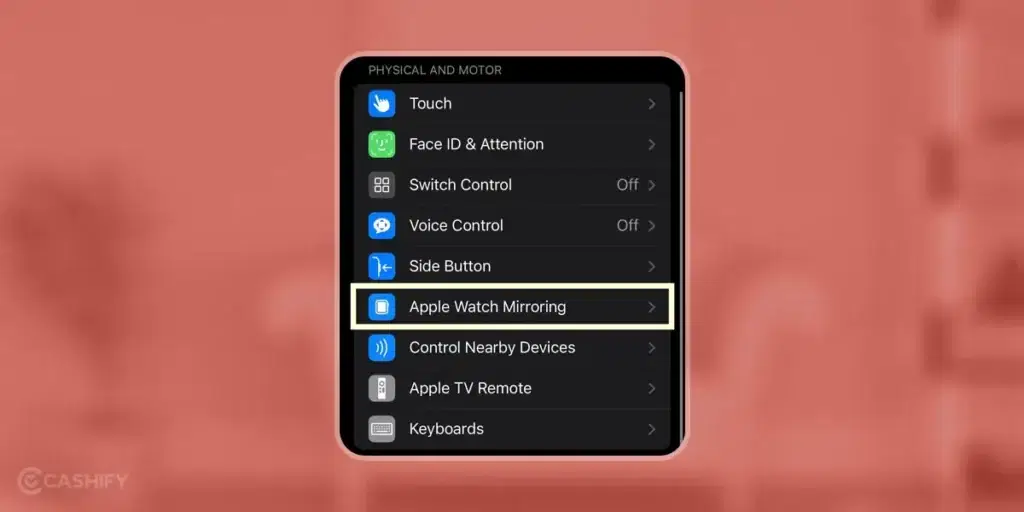 Apple Watch mirroring