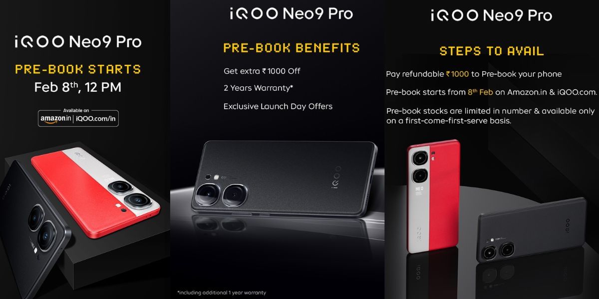 iQOO Neo 9 Pro Prebooking Starts At 8 February