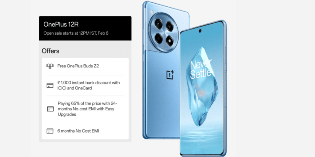 OnePlus 12R is now on sale and the company is offering a free OnePlus Buds Z2 with every purchase