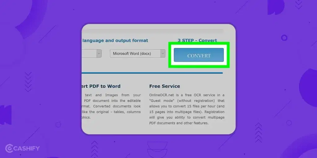 Convert JPG to Word Using OnlineOCR. - step -7