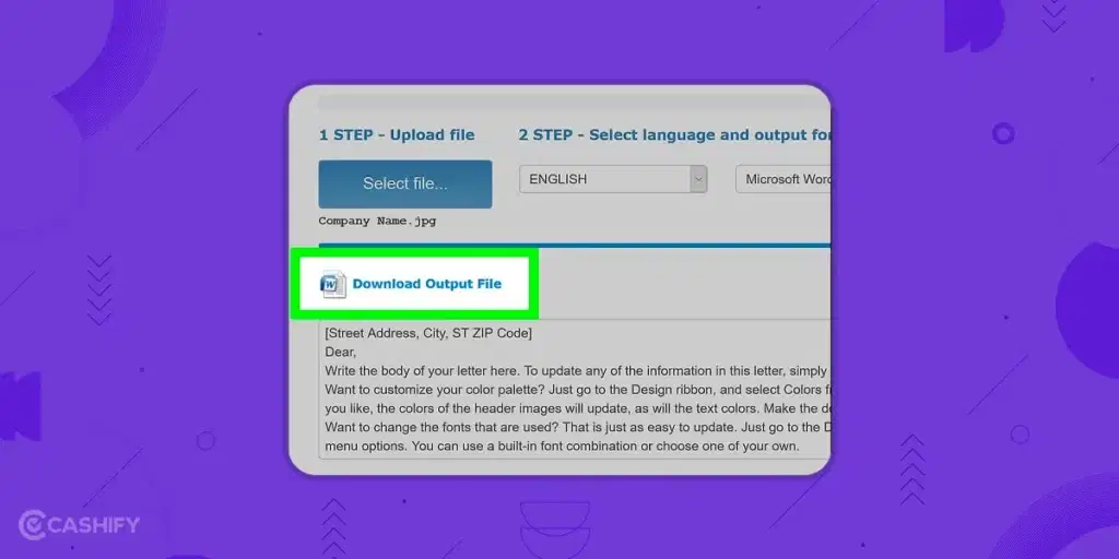 Convert JPG to Word Using OnlineOCR. - step - 8