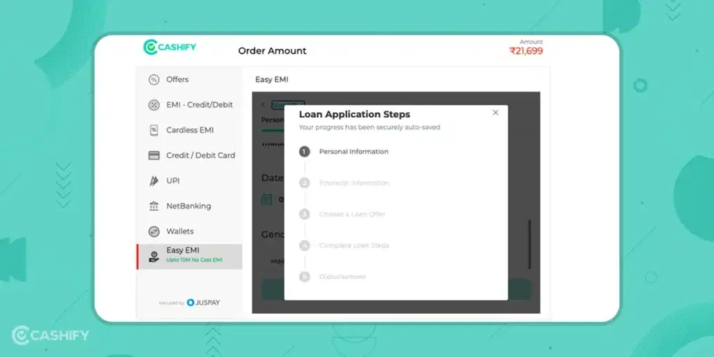 how to take EMI on Cashify via Easy EMI