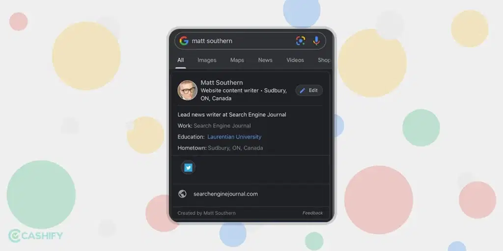 edit you google public card