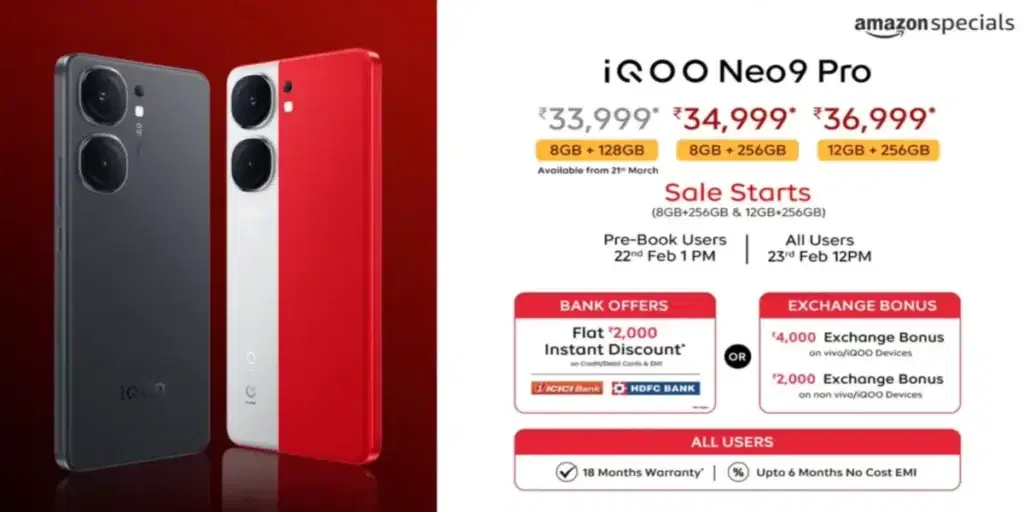 iQOO Neo 9 Pro Price In India