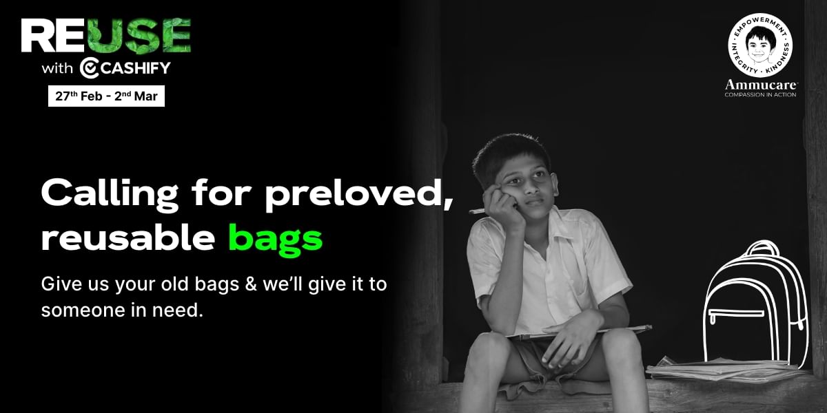ReUse With Cashify: Donate Your Preloved Bags To Those In Need!