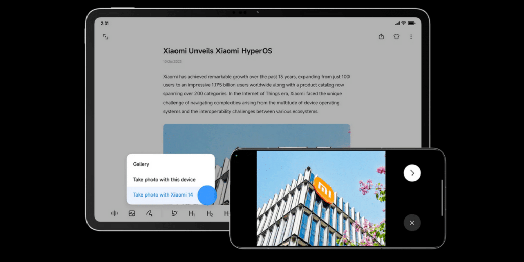 HyperOS enables cross device functionality