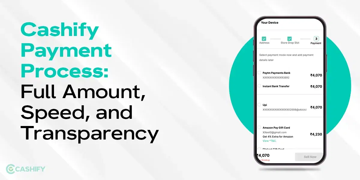 cashify instant cash payment for old phone