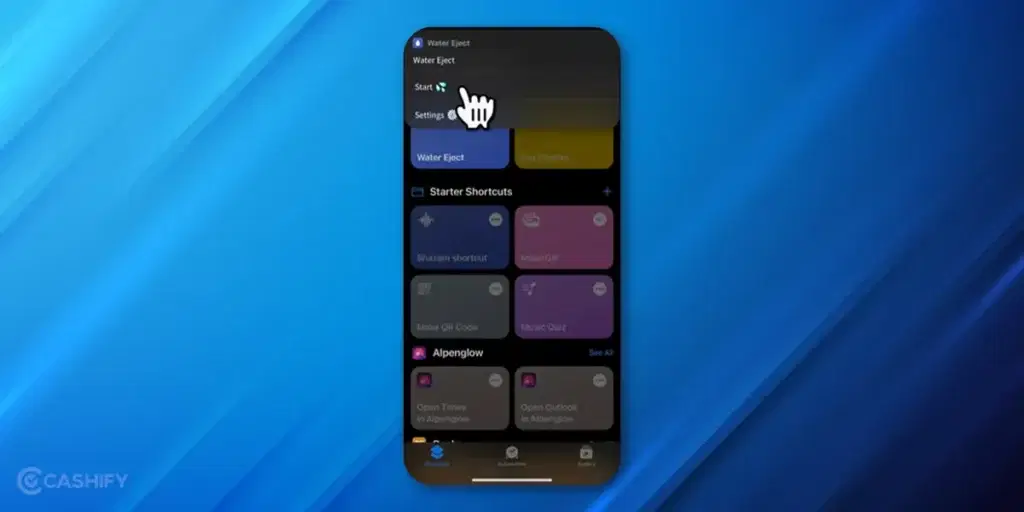 Eject water from an iPhone speaker using the shortcut