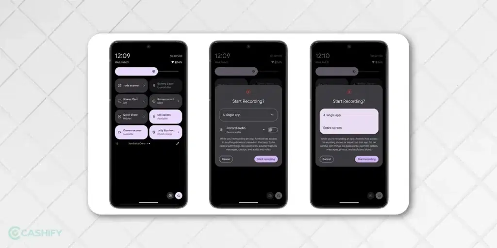 Android 15 features : Custom Screen Recording