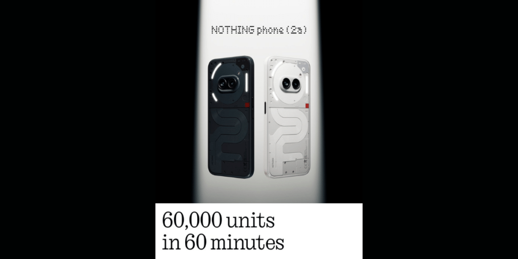 Nothing Phone (2a) Achieves Major Milestone, Sells Over 60K Units In 60 Mins