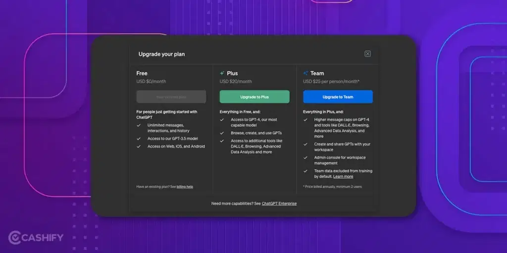 chatgpt subscription plans