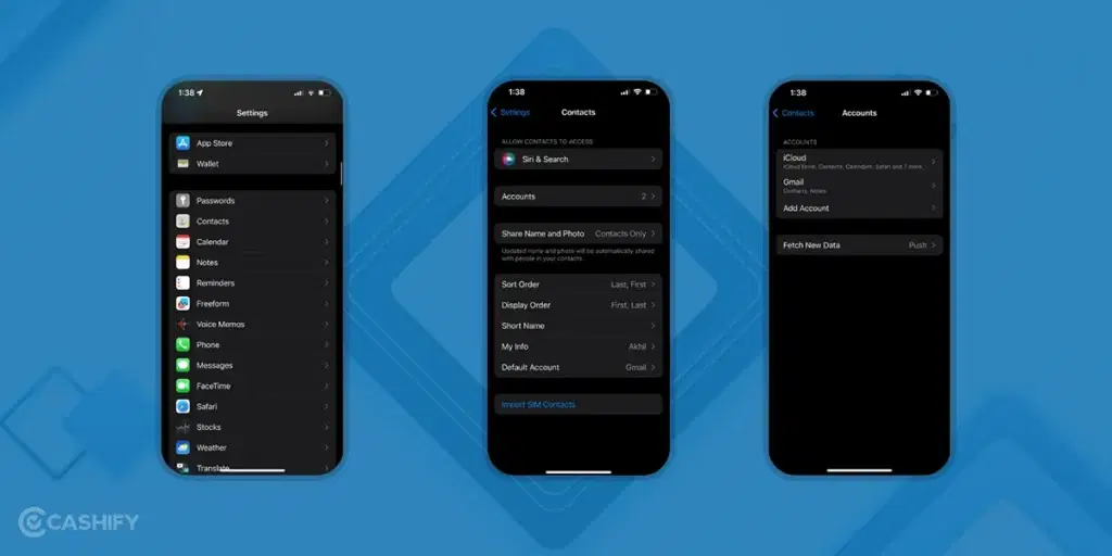 transfer contacts from iphone to iphone Using Google Cloud Sync