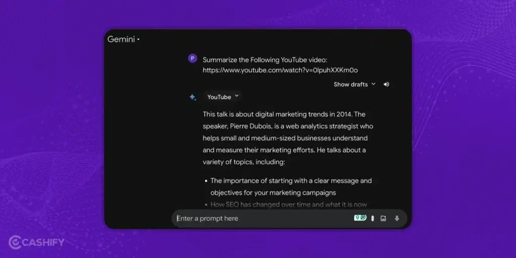 summarize videos using Google Gemini