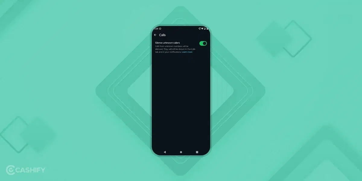 toggle on to silence spam callers