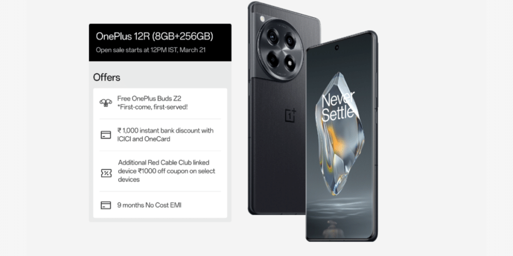 OnePlus 12R 8GB+256GB Variant Price In India