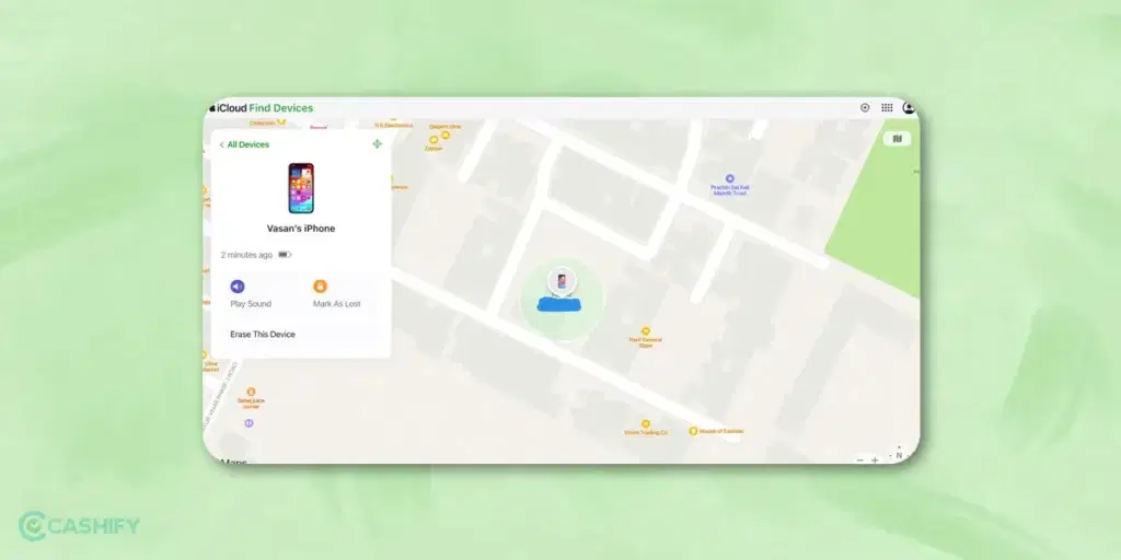 Erase data using iCloud.com
