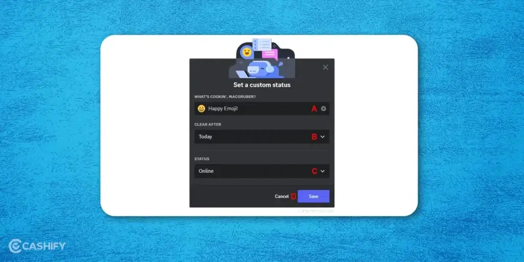 Set custom Status on Discord